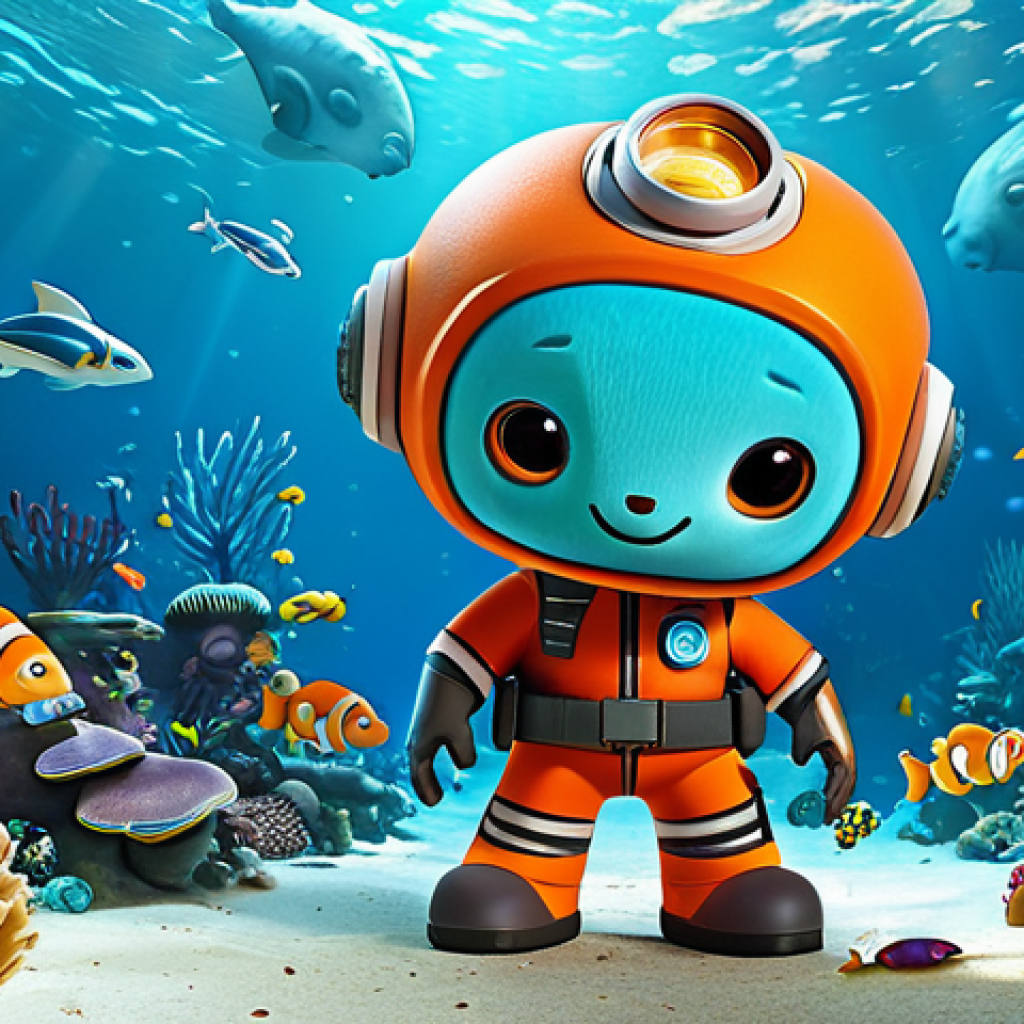 Barnacles Leading the Way**

"Captain Barnacles, fully clothed in his Octonauts uniform, leading the Octopod exploration team through a vibrant coral reef, surrounded by colorful fish. Safe for work, appropriate content, professional illustration, perfect anatomy, natural pose, high-quality rendering, family-friendly."

**