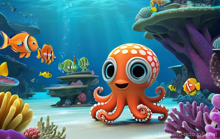 옥토넛 애니메이션 글로벌 수상 - A highly detailed, vibrant 3D animation featuring Captain Barnacles, Kwazii, and Peso from The Octon...