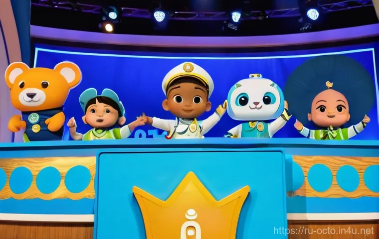 옥토넛 애니메이션 글로벌 수상 - A highly detailed, vibrant 3D animation featuring Captain Barnacles, Kwazii, and Peso from The Octon... 옥토넛 애니메이션 글로벌 수상 - A highly detailed, vibrant 3D animation featuring Captain Barnacles, Kwazii, and Peso from The Octon...