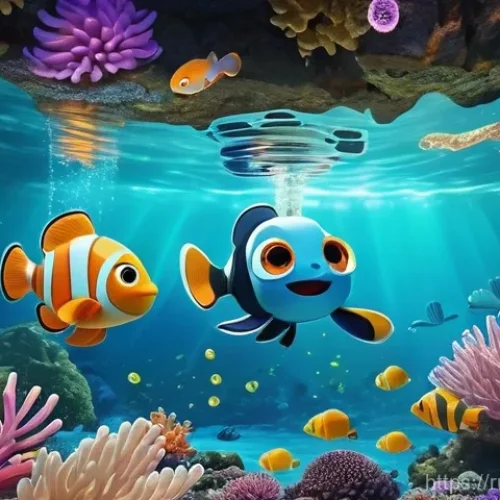 Home 29 옥토넛 일본 내 인기 요인 - A vibrant, high-quality 3D animated illustration featuring Captain Barnacles, Kwazii, and Peso from ...