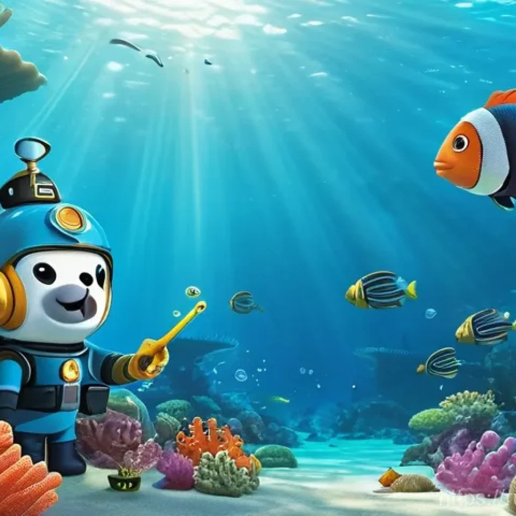 옥토넛 애니메이션 제작자의 비전 - **Prompt 1: "Octonauts underwater research expedition in a vibrant coral reef"**
    "An animated, h...