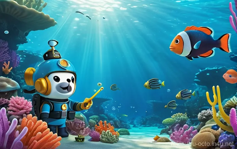 옥토넛 애니메이션 제작자의 비전 - **Prompt 1: "Octonauts underwater research expedition in a vibrant coral reef"**
    "An animated, h...