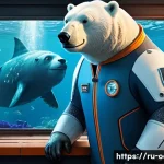 옥토넛 캐릭터 이름 유래 - A highly detailed, vibrant illustration of Captain Barnacles, a strong and reliable polar bear, stan...