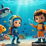 Home 18 옥토넛 글로벌 팬덤 현황 - A vibrant, detailed underwater scene featuring the Octonauts crew exploring a colorful coral reef te...