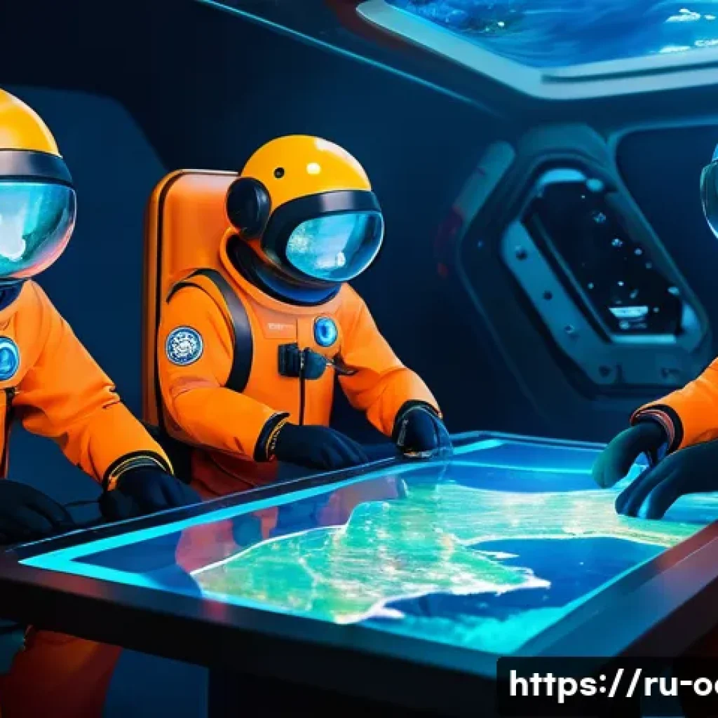 옥토넛 주요 대원들의 도전 이야기 - A dynamic underwater scene showing the Octonauts team exploring an active underwater volcano, with g...