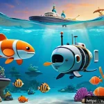 Home 21 옥토넛 콘텐츠 트렌드 예측 - A vibrant underwater scene from Octonauts featuring detailed 3D-enhanced sea creatures and submarine...
