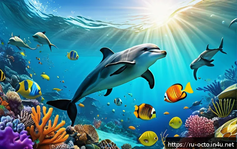 옥토넛과 유사한 콘텐츠 추천 - A vibrant underwater scene featuring friendly animated sea creatures like dolphins, turtles, and col...